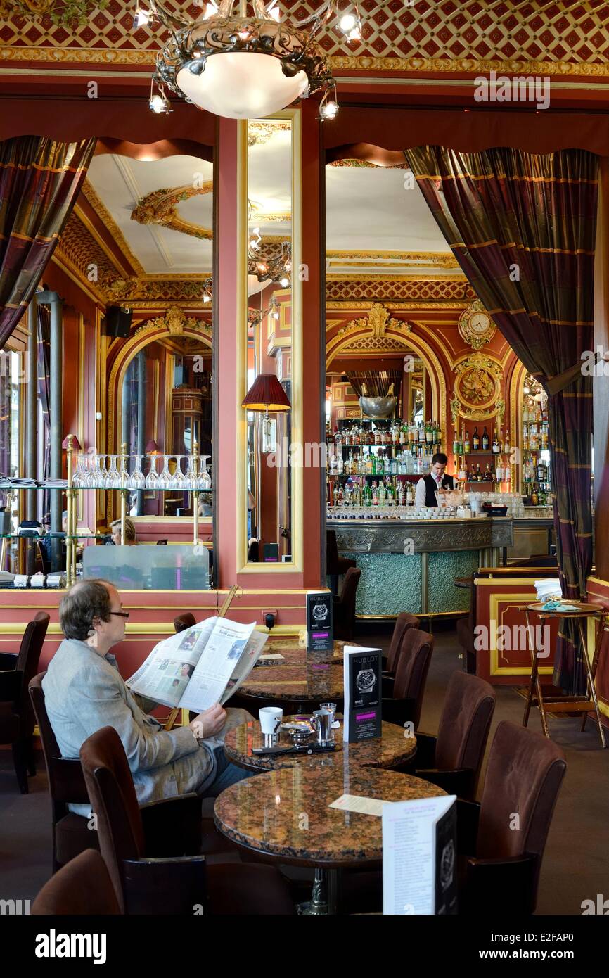 Frankreich Rhone Lyon historische Stätte Weltkulturerbe von UNESCO-Restaurant le Grand Cafe des Negociants am Ort Stockfoto