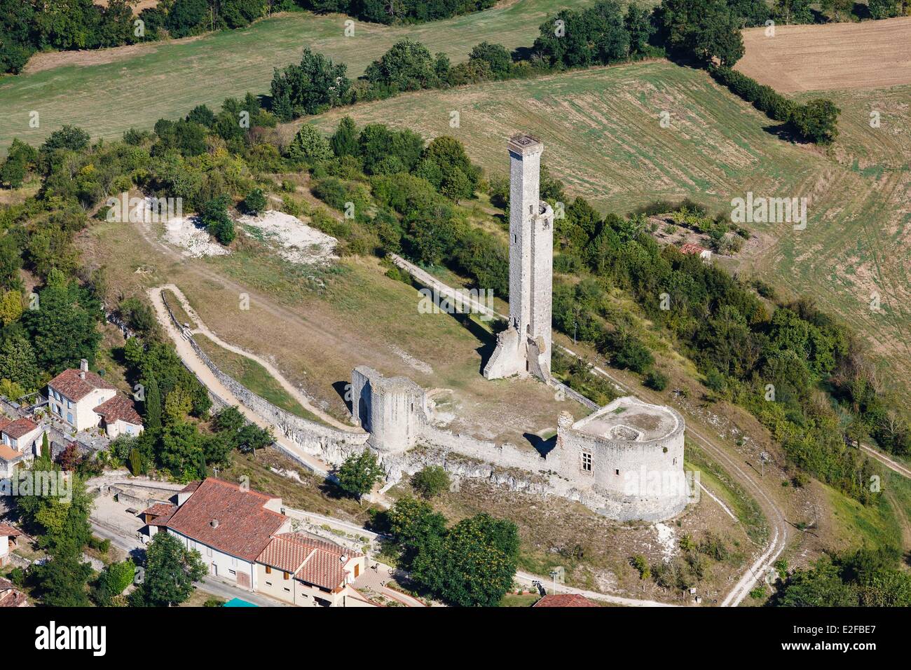 Frankreich, Tarn, Castelnau de Levis, die Burg (Luftbild) Stockfoto