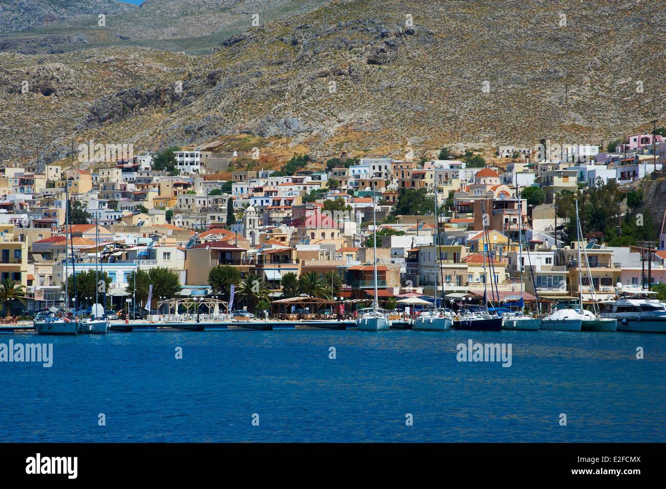 Griechenland, Dodekanes, Kalymnos Insel, Hora, Hafen Stockfoto