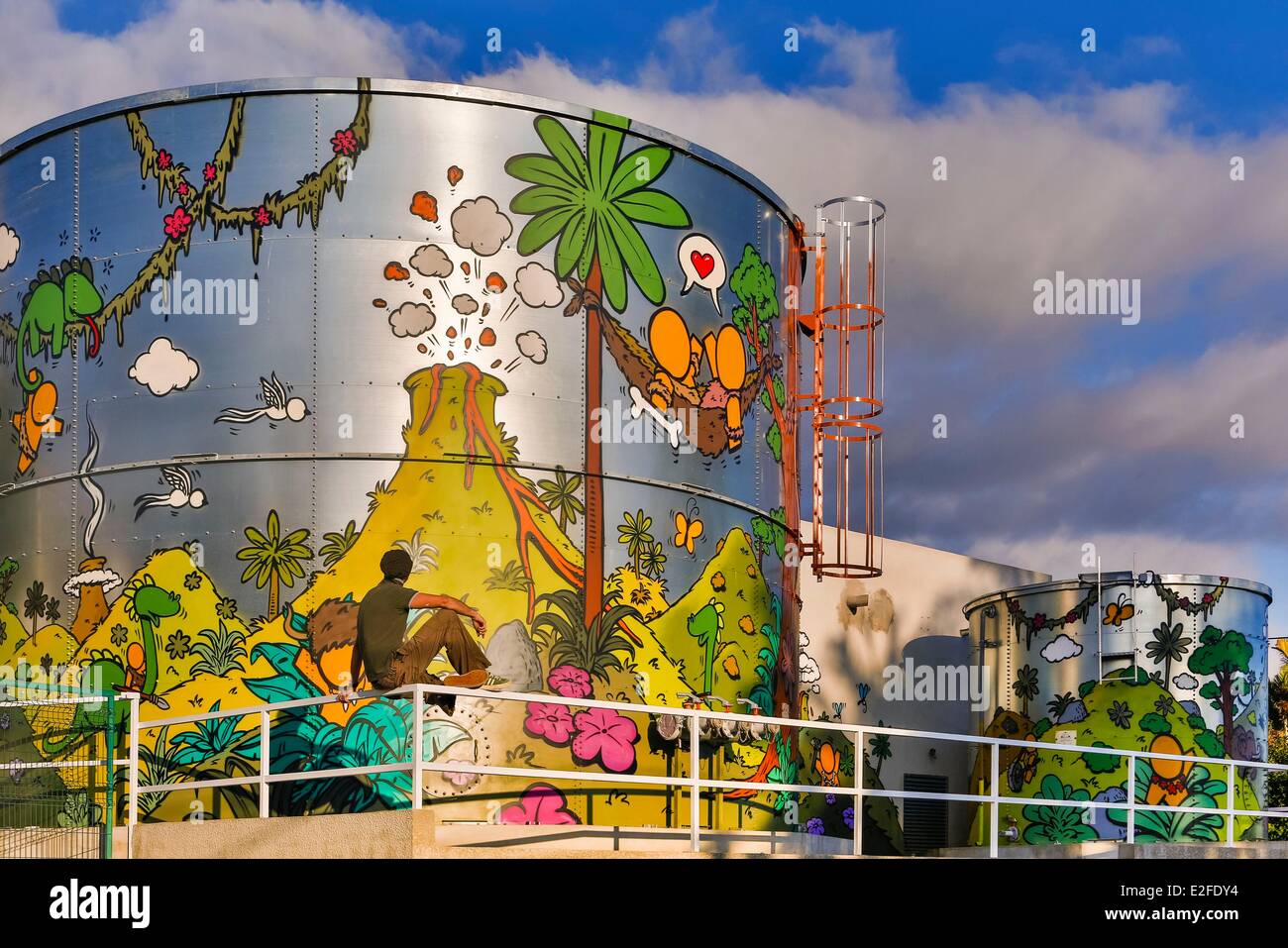 Frankreich, La Réunion (französische Übersee-Departement), Le Tampon,  street-Art, Graffiti Künstlers Jace Stockfotografie - Alamy