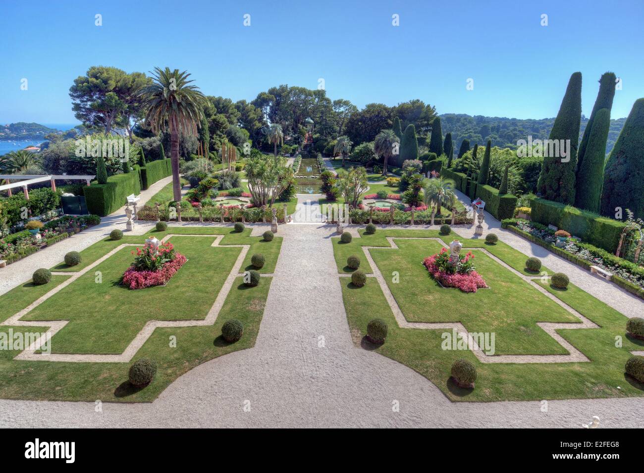 Frankreich, Alpes Maritimes, Saint Jean Cap Ferrat, Villa Ephrussi de Rothschild, die Gärten Stockfoto