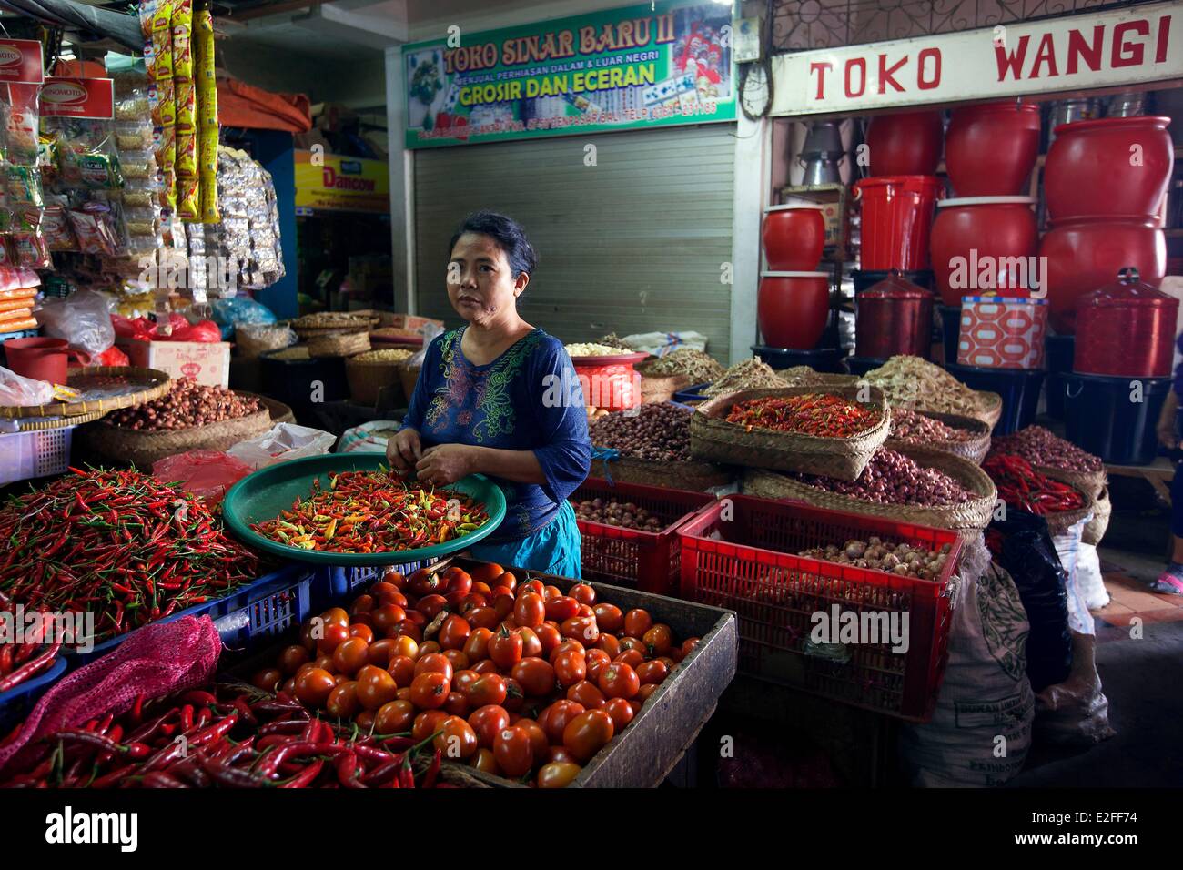 Indonesien, Bali, Denpasar, Pasar Badung Markt Stockfoto