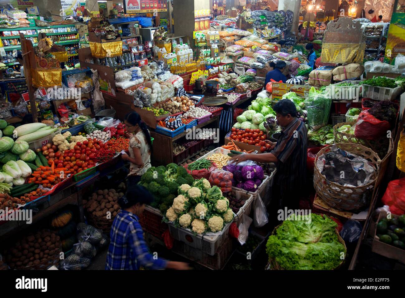 Indonesien, Bali, Denpasar, Pasar Badung Markt Stockfoto