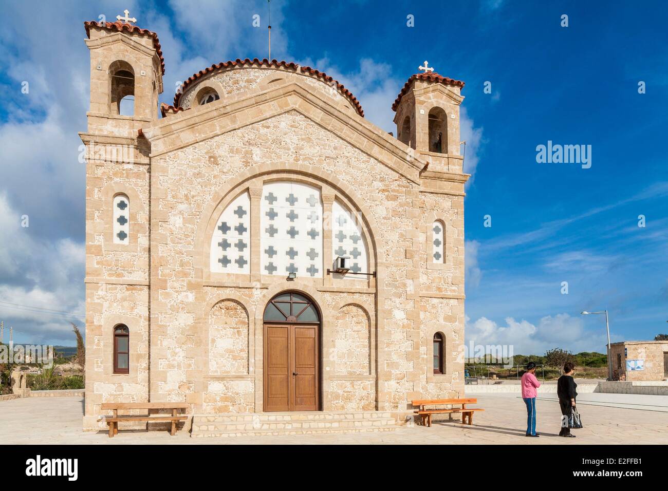 Zypern, Kap Drepano Ayios Georgios, orthodoxe Kirche Stockfoto