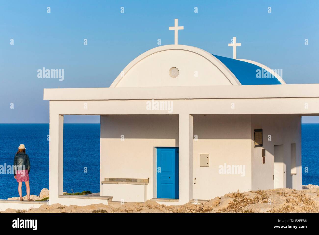 Zypern, Famagusta Bay, Cape Greko, National Forest Park, Kirche von Agioi Anargyroi Stockfoto