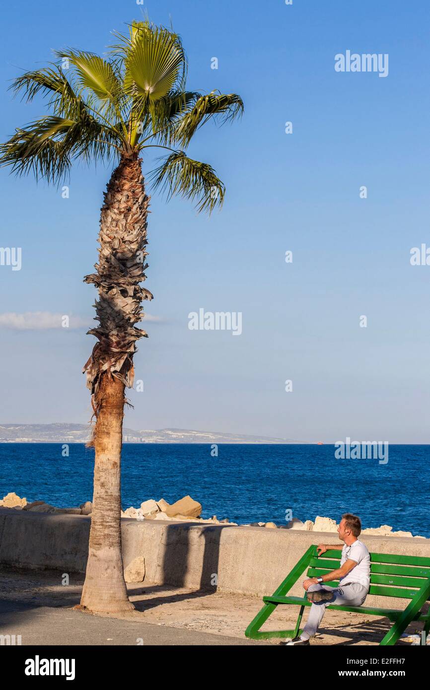 Zypern, Limassol, Strandpromenade Stockfoto