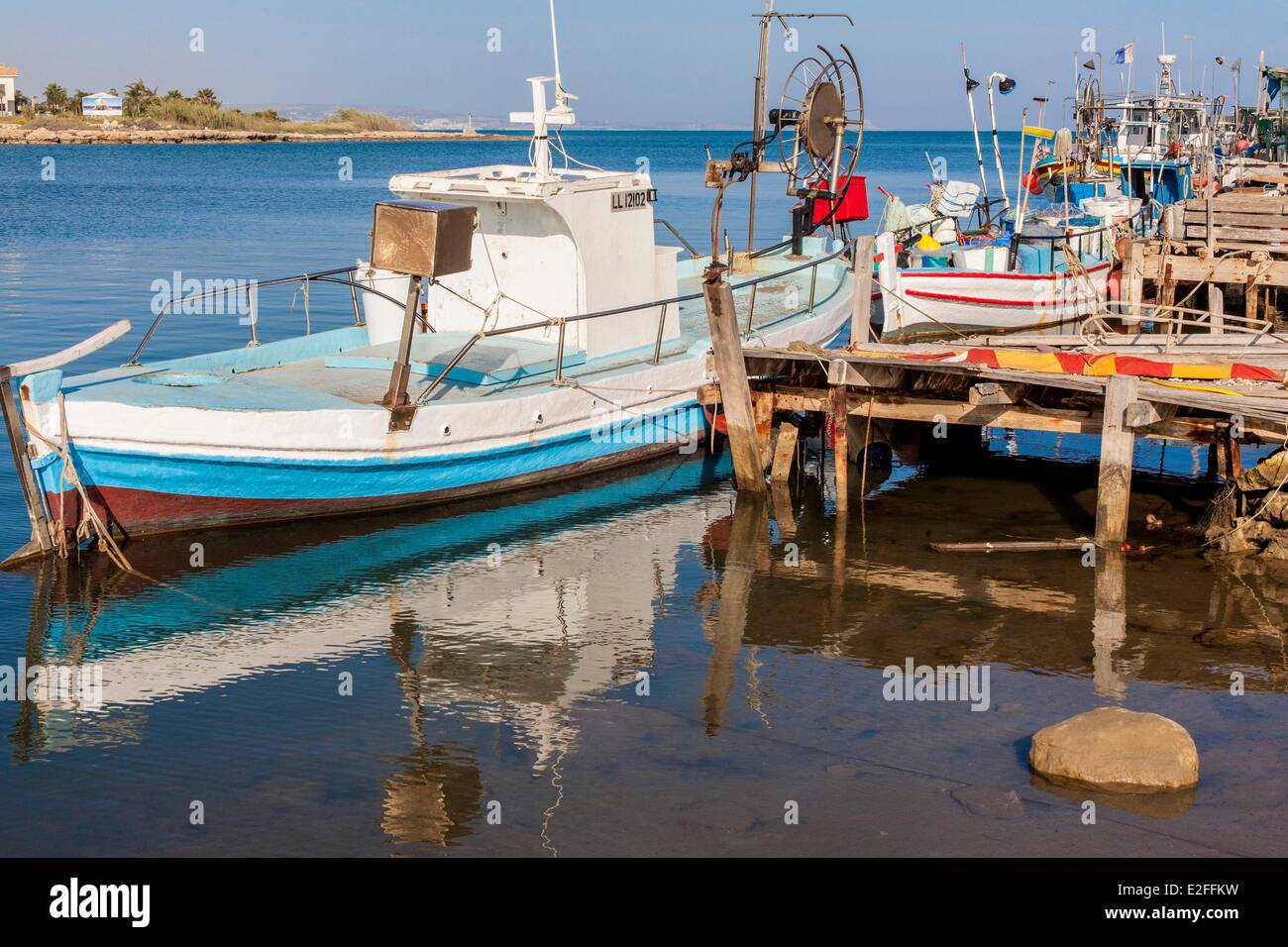 Zypern, Potamos Tou Liopetri, Fischereihafen Stockfoto