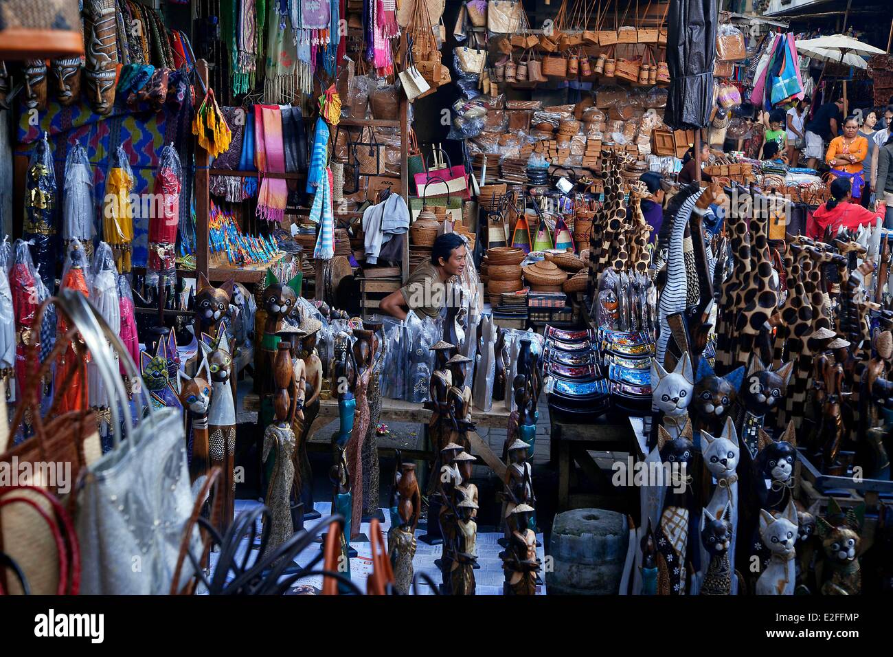 Indonesien, Bali, Ubud, Pasar Seni, der Kunsthandwerksmarkt Stockfoto