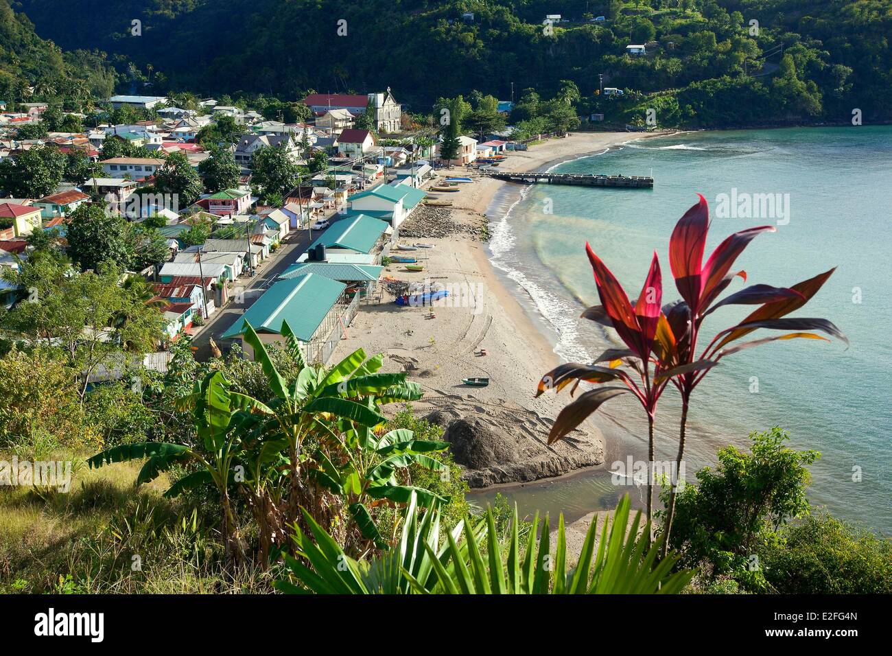 West Indies Karibik, Inseln der Westküste Wind, Saint Lucia, Anse la Raye District, Anse la Raye Stockfoto