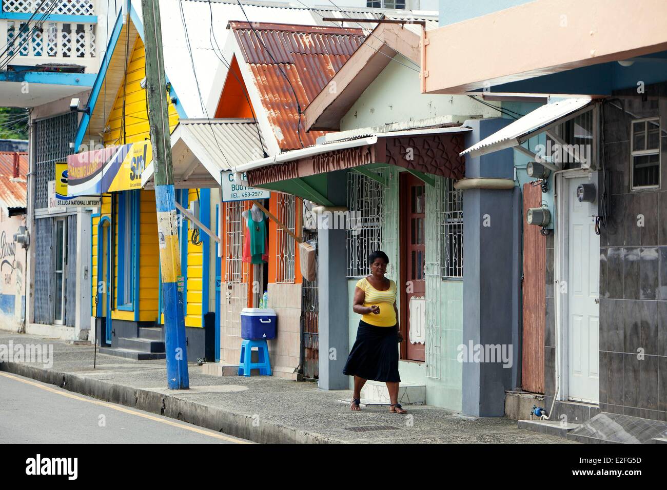 West Indies Karibik, Inseln der Wind, Saint Lucia, North West Island, Castries Bezirk, Castries, Innenstadt Stockfoto