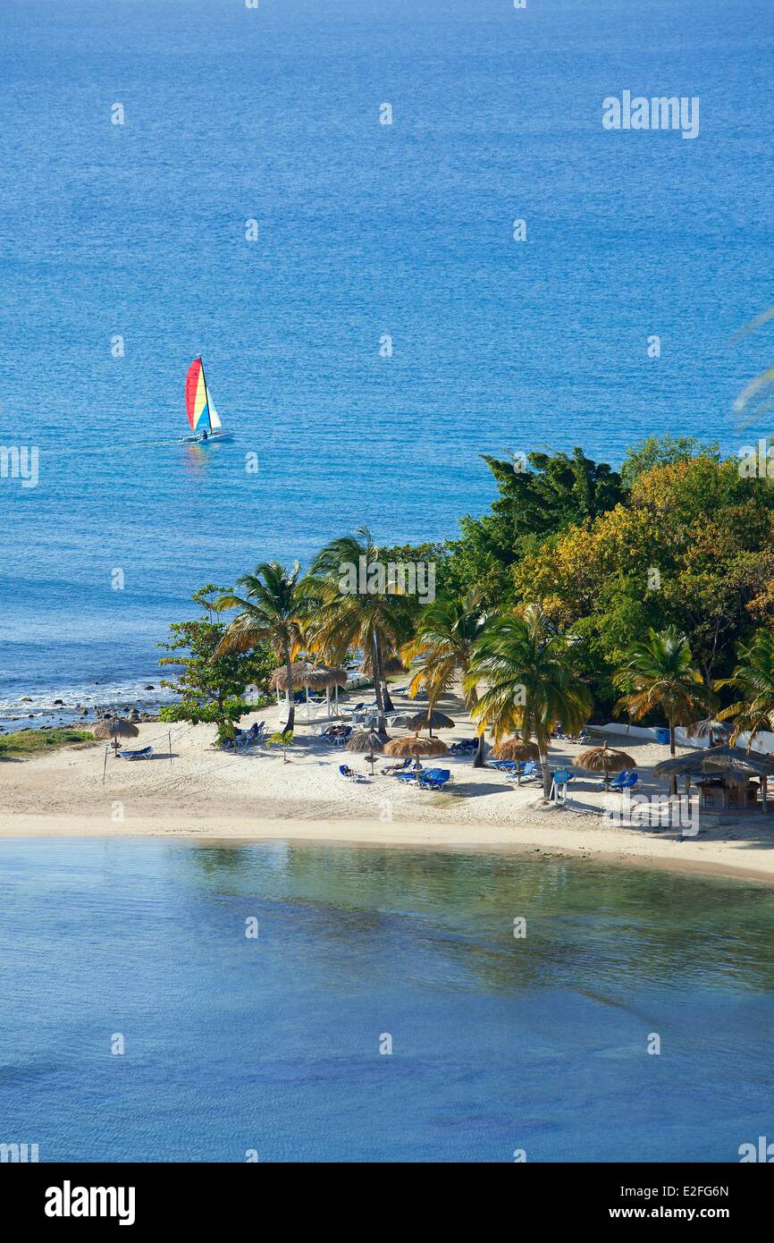 West Indies-Karibik-Inseln von den Wind Saint Lucia North Island Castries District Hotel Windjammer Landing Villa Beach Stockfoto