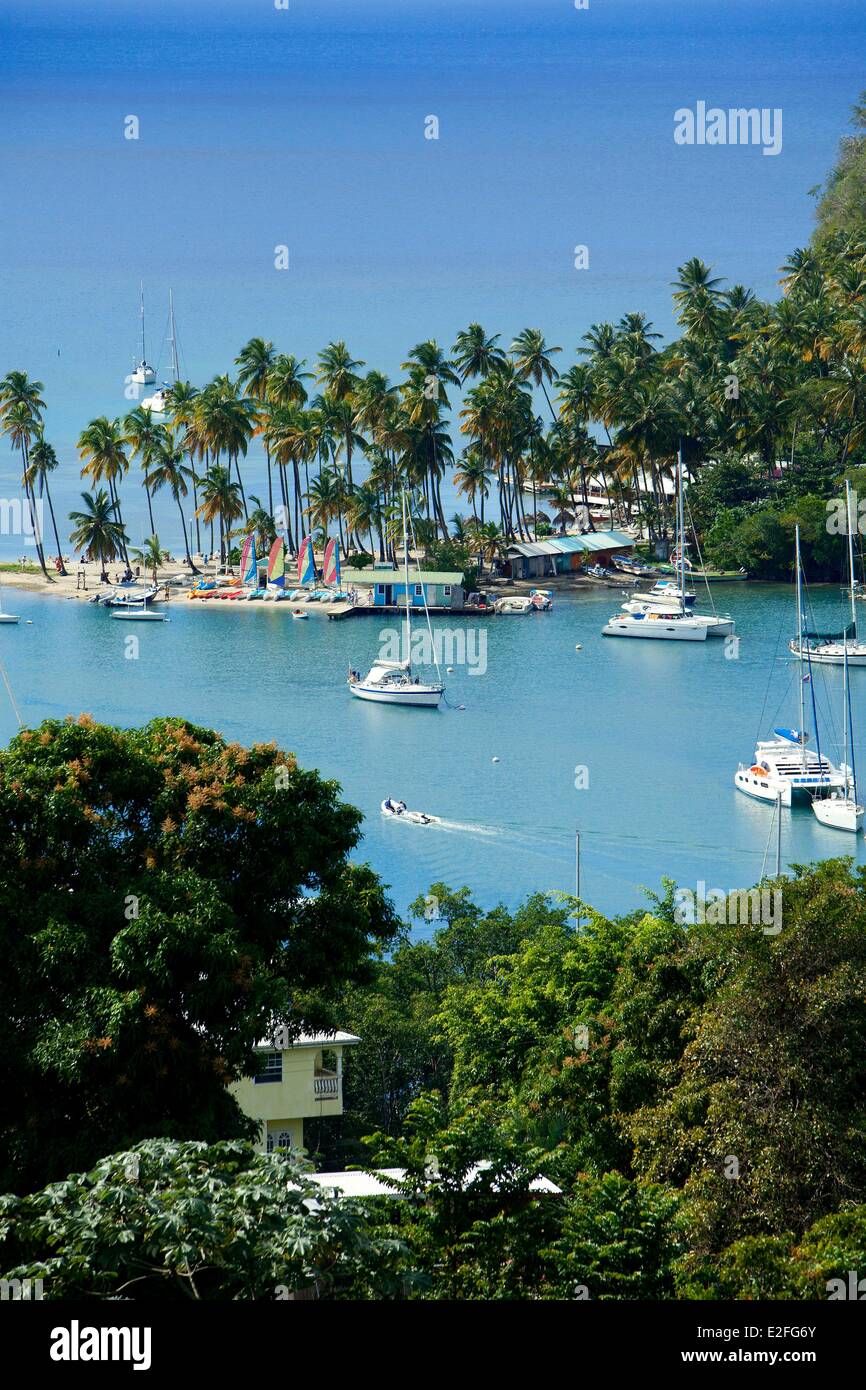 Antillen Karibik, Inseln des Windes, Saint Lucia, Nordinsel, Castries District, Marigot Bay Stockfoto