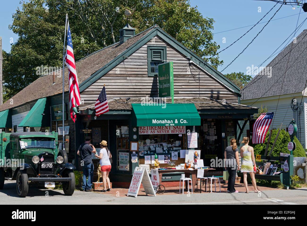 USA, Massachusetts, Cape Cod, Harwich Hafen, Antik Shop Monahan und Co Stockfoto