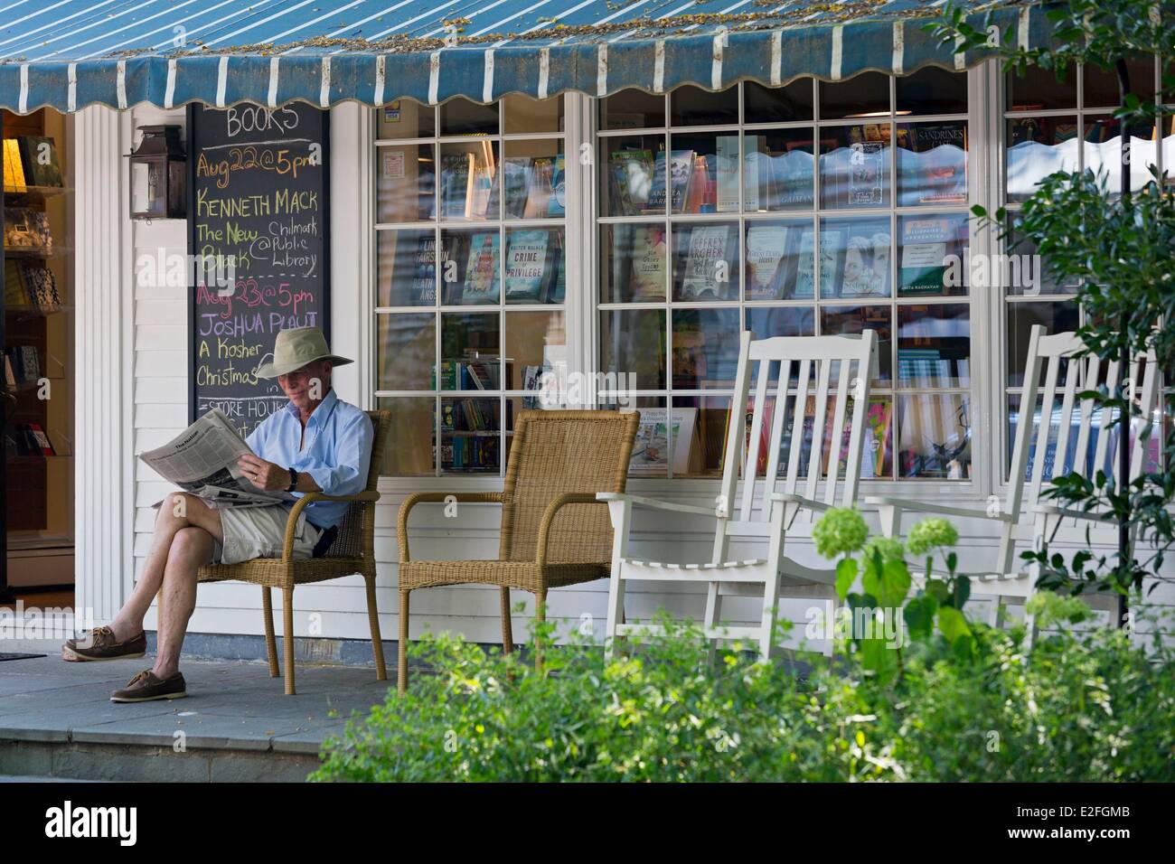 USA Massachusetts Cape Cod Marthas Vineyard Insel Edgartown Main Street der unabhängigen Buchhandlung Edgartown Bücher Stockfoto