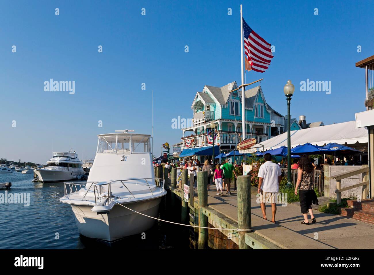 USA, Massachusetts, Cape Cod, Martha es Vineyard Insel, Oak Bluffs Marina Stockfoto