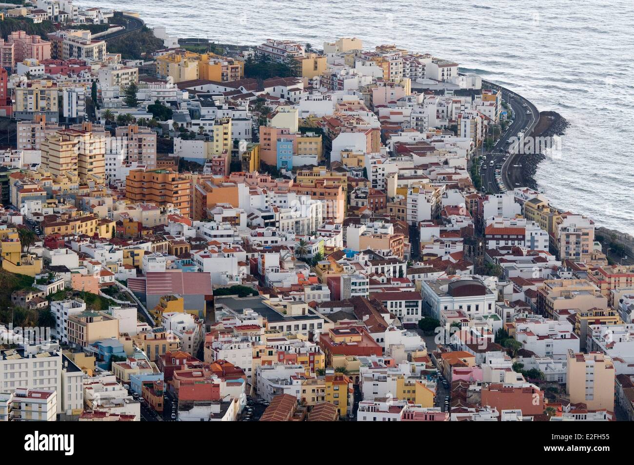 Spanien, Kanarische Inseln, La Palma, Santa Cruz De La Palma, Gesamtansicht der Stadt Stockfoto