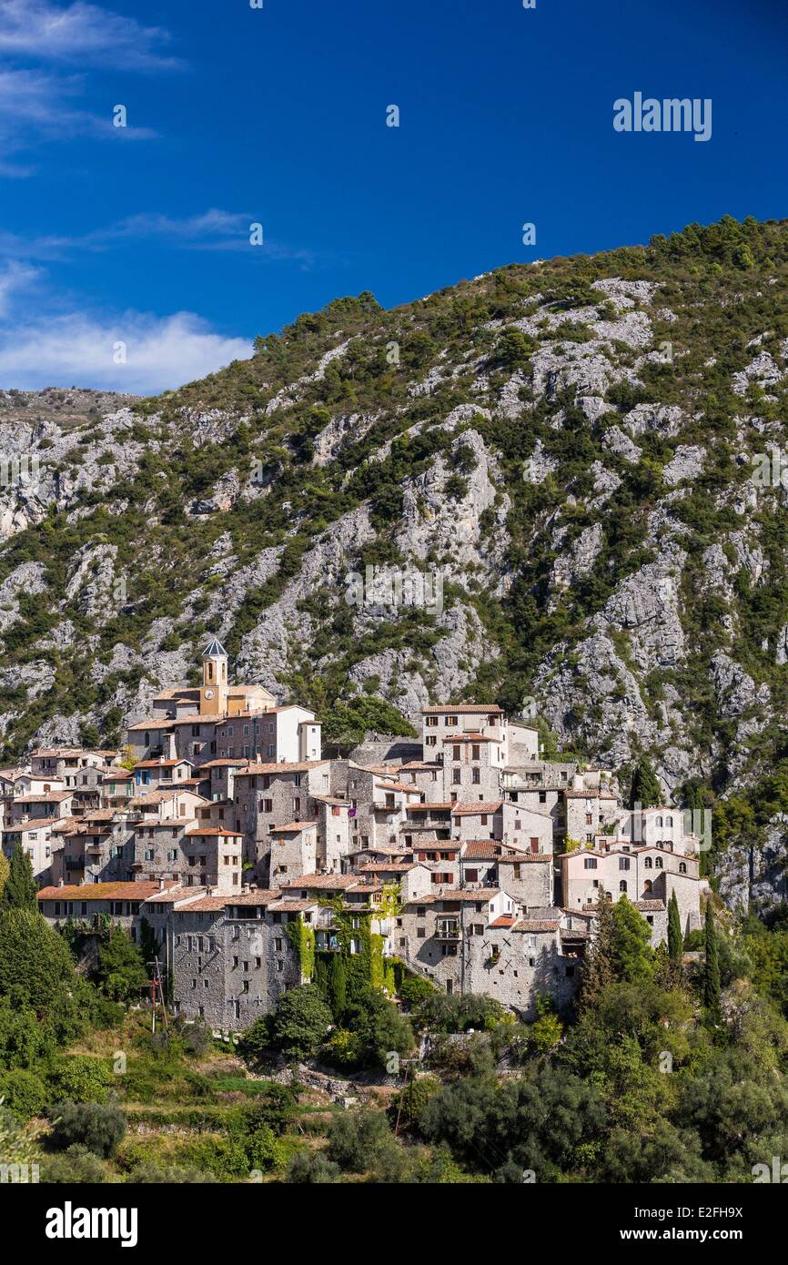 Frankreich, Alpes Maritimes, thront Dorf Peillon im schönen Hinterland Stockfoto