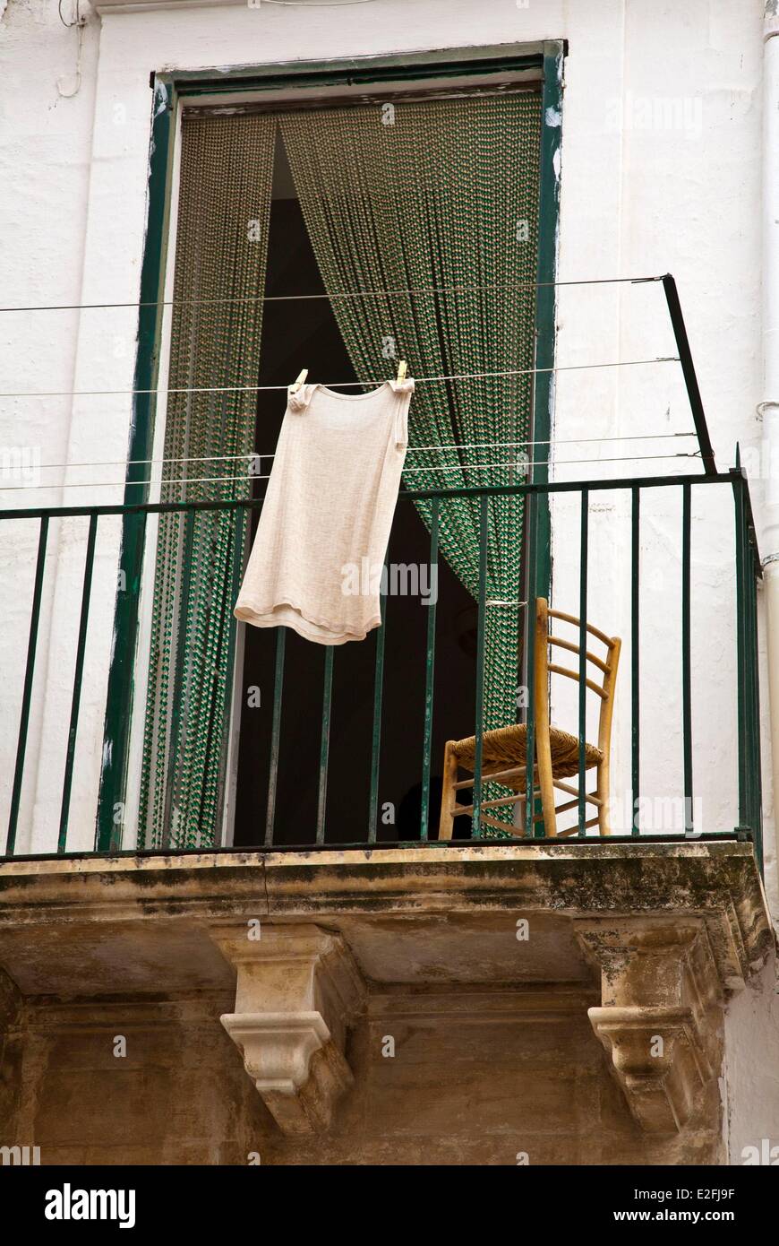 Italien, Apulien, Martina Franca, Innenstadt, Balkon Stockfoto