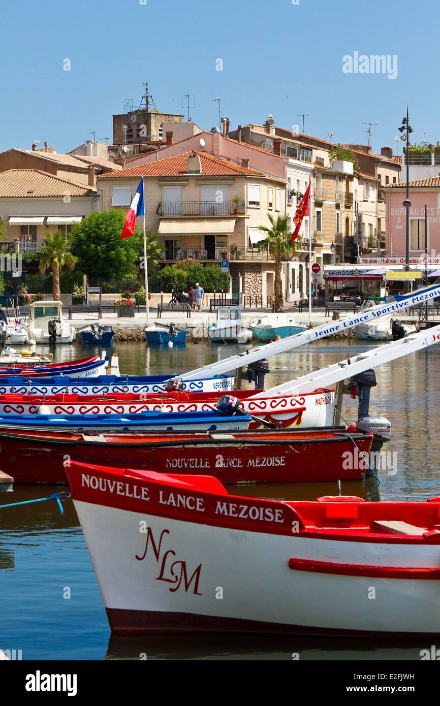 France Languedoc Roussillon Meze Harbour Stockfotos & France Languedoc
