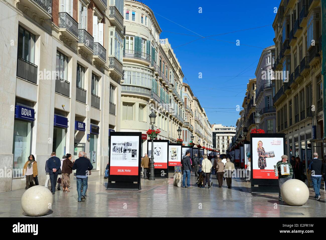 Spanien Andalusien Costa del Sol Malaga die wichtigste Straße Calle Marques de Larios Stockfoto