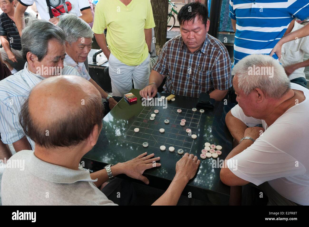 Singapur Chinatown Majong Spiel Stockfoto