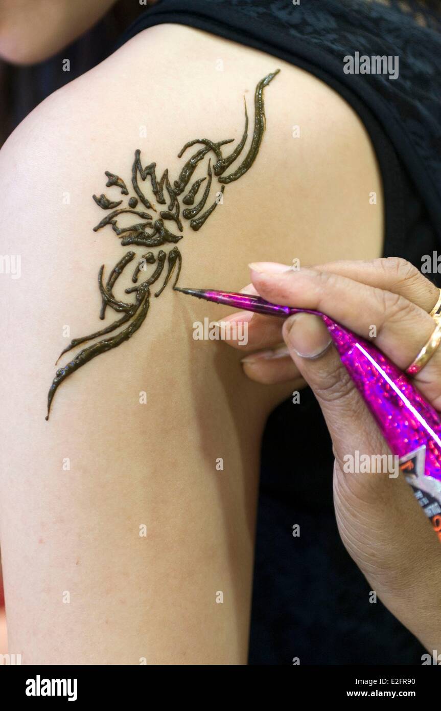 Singapur Little India Henna tattoo Stockfoto
