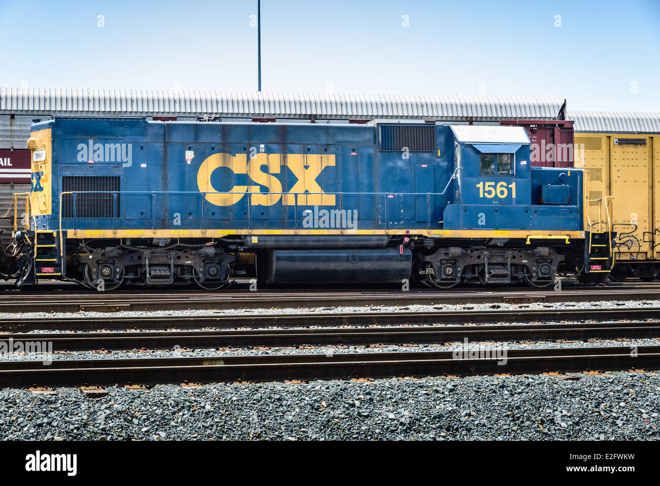 CSX Lok EMD GP15-1 Nr. 1561, Curtis Bay Hof, Baltimore, MD Stockfoto