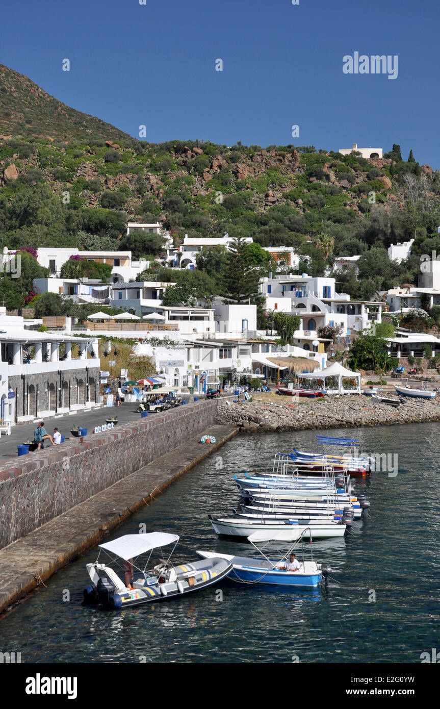 Äolischen Inseln, Panarea, Hafen, Stockfoto