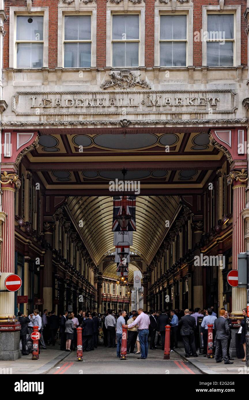 Großbritannien London Leadenhall Market viktorianische Rathaus erbaut 1881 von Horace Jones Stockfoto