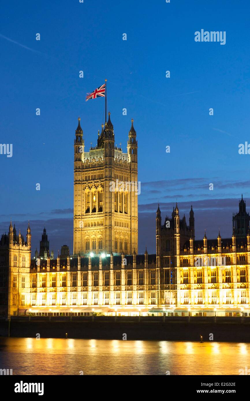 Großbritannien-London-Westminster Palast Haus Parlement mit Victoria Tower und Westminster Hall Stockfoto