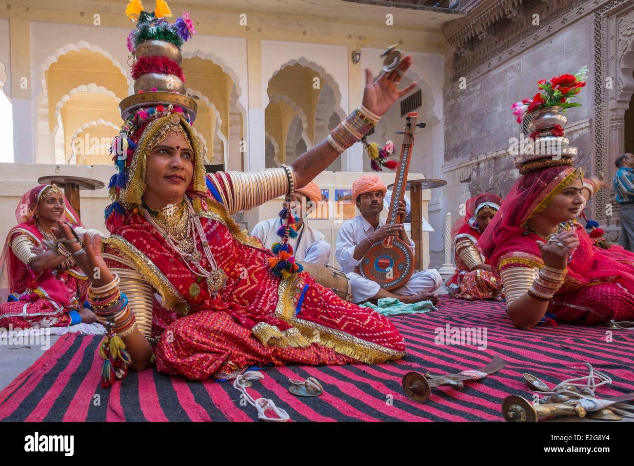 Indien Rajasthan State Jodhpur Mehrangarh Fort aus dem 15. Jahrhundert für 5 Tage das RIFF Jodhpur (Rajasthan State International Stockfoto