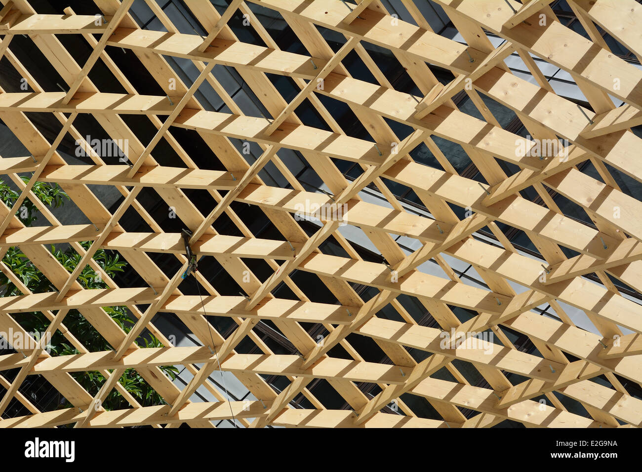 Holzbau mit umweltverträglichen Materialien Stockfoto