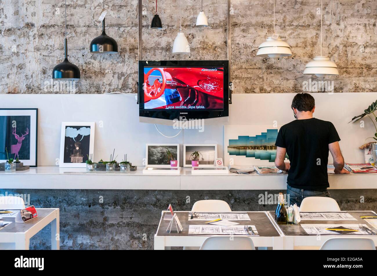 Serbien-Belgrad Innenstadt Supermarkt Conceptstore und restaurant Stockfoto