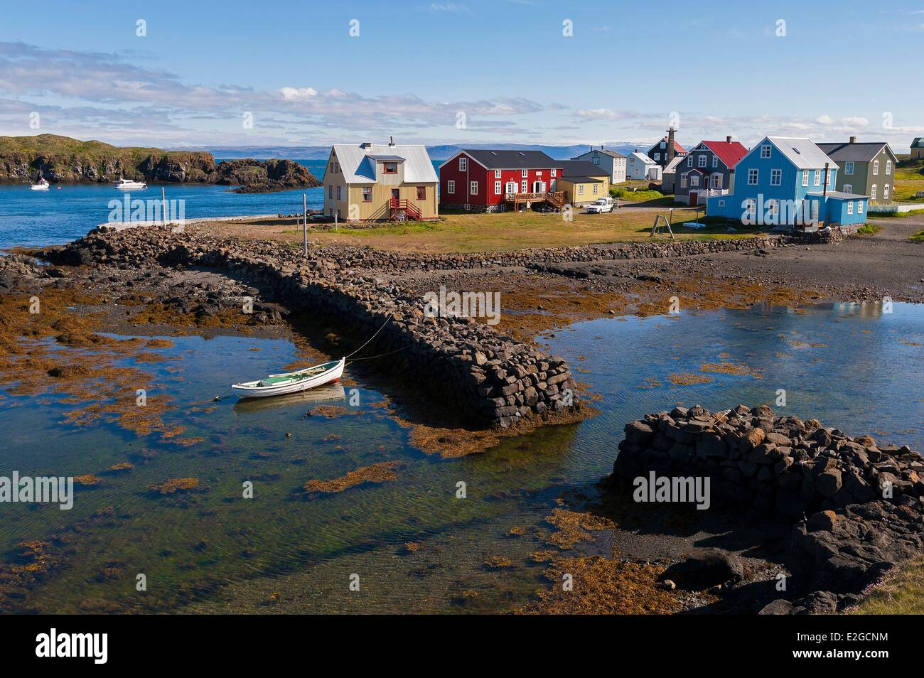 Islands Westfjorde Vestfirðir Region Breidafjördur Bay Flatey Insel Stockfoto