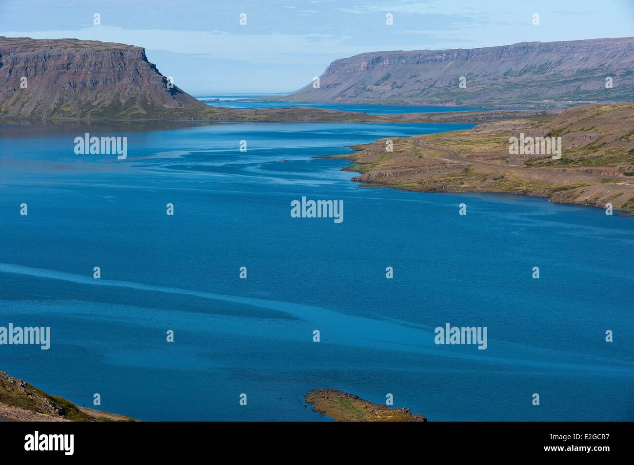 Islands Westfjorde Vestfirðir Region Breidafjördur Bay Kollafjordur fjord Stockfoto