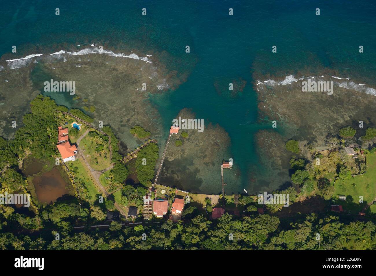 Panama Doppelpunkt Provinz karibischen Küste in Richtung Portobelo (Luftbild) Stockfoto