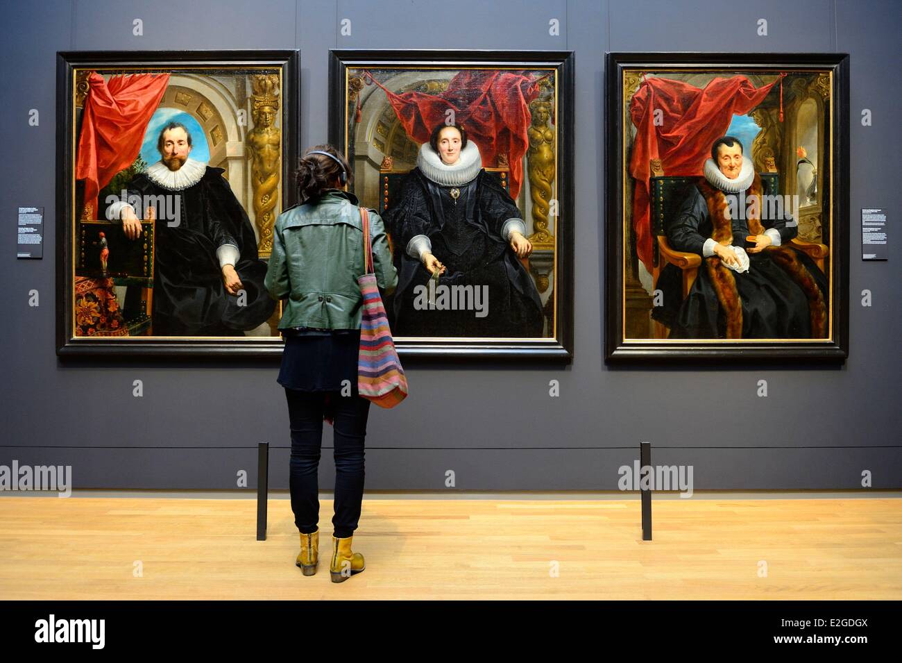 Niederlande Amsterdam Rijksmuseum drei Porträts, Gemälde von Jacob Jordaens (1593-1678) Stockfoto