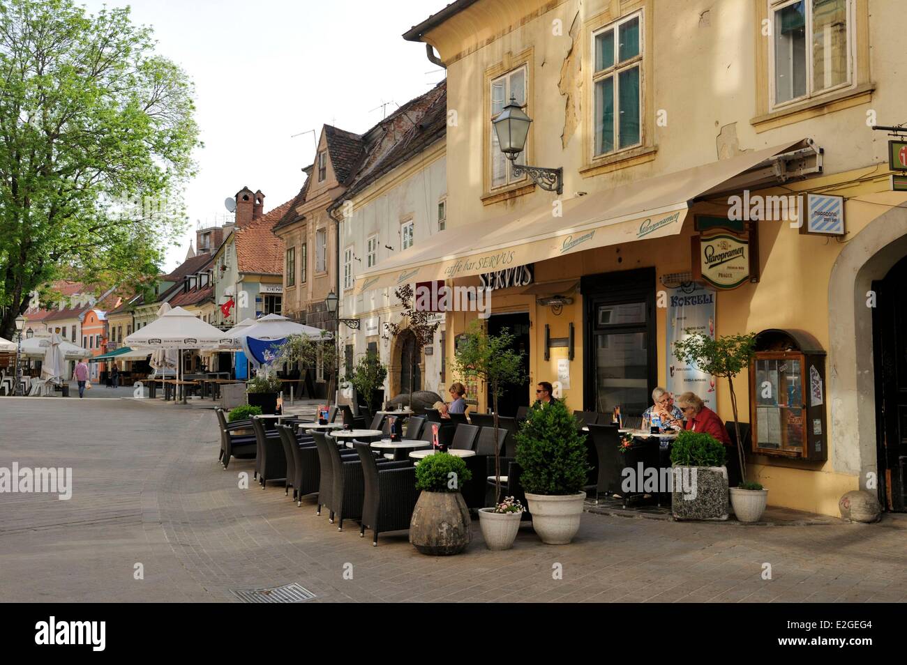 Kroatien Zagreb Kaptol Altstadt Tkalciceva Straße Stockfoto