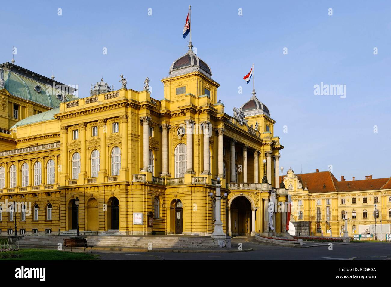 Kroatien Zagreb niedrigen Stadt Kroatisches Nationaltheater Stockfoto