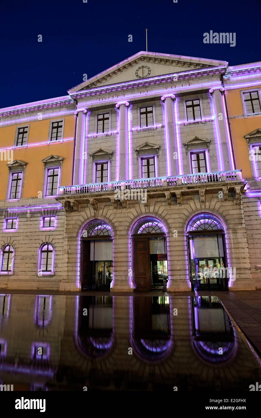 Frankreich Haute Savoie Annecy Projektion und Weihnachtsbeleuchtung Stockfoto