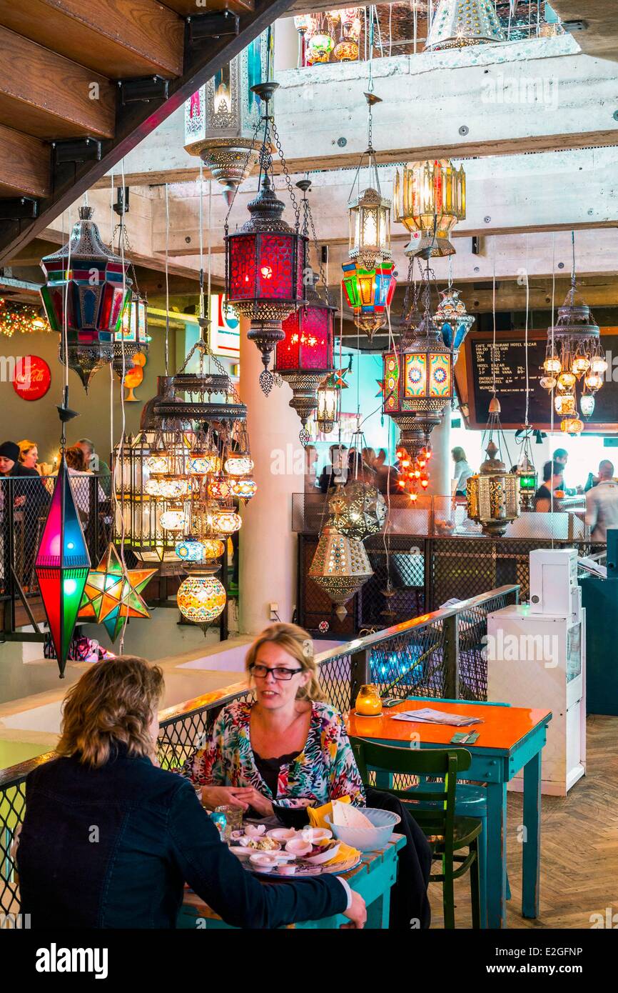 Niederlande Südholland Rotterdam Witte de mit Bazar Restaurant 1997 eröffnet und serviert die Küche des Maghreb und Nahen Osten Stockfoto