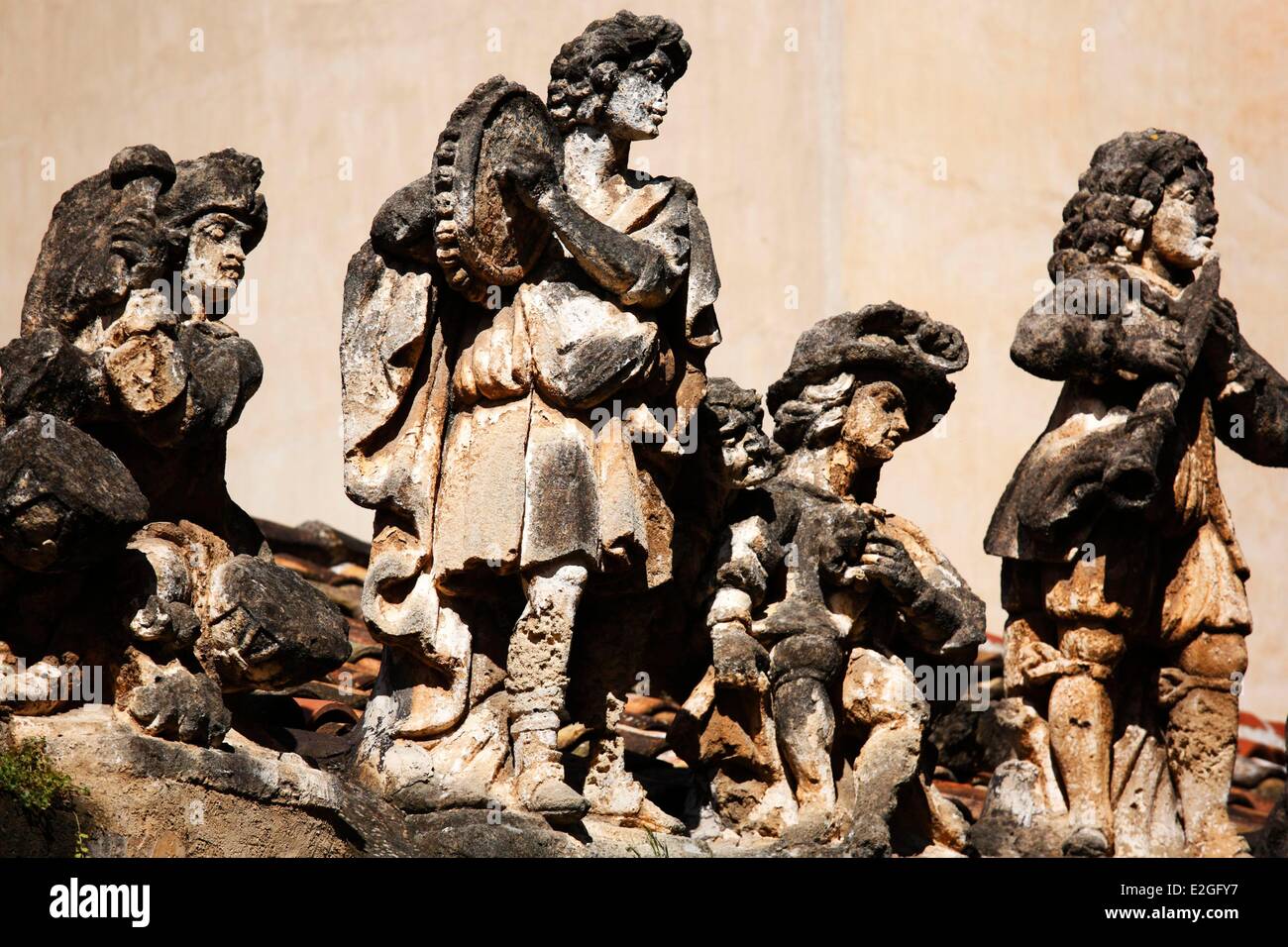Italien Sizilien Bagheria Villa Palagonia erbaute 1715 grotesken Statuen Stockfoto