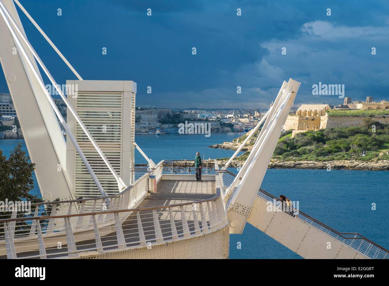 Malta Sliema Tigne Point-Wanderweg Stockfoto