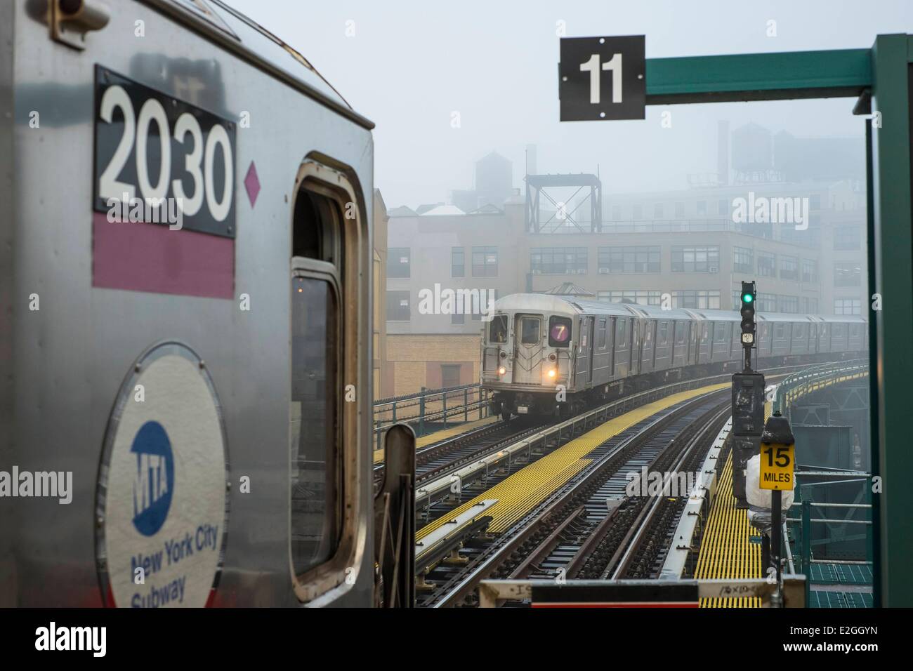USA New York Queens District Linie 7 der New Yorker u-Bahn Stockfoto