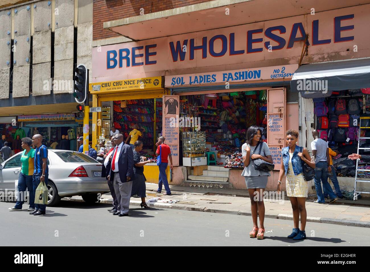 South Africa Gauteng Provinz Johannesburg CBD (Central Business District) kleinen Geschäften in der Bree street Stockfoto