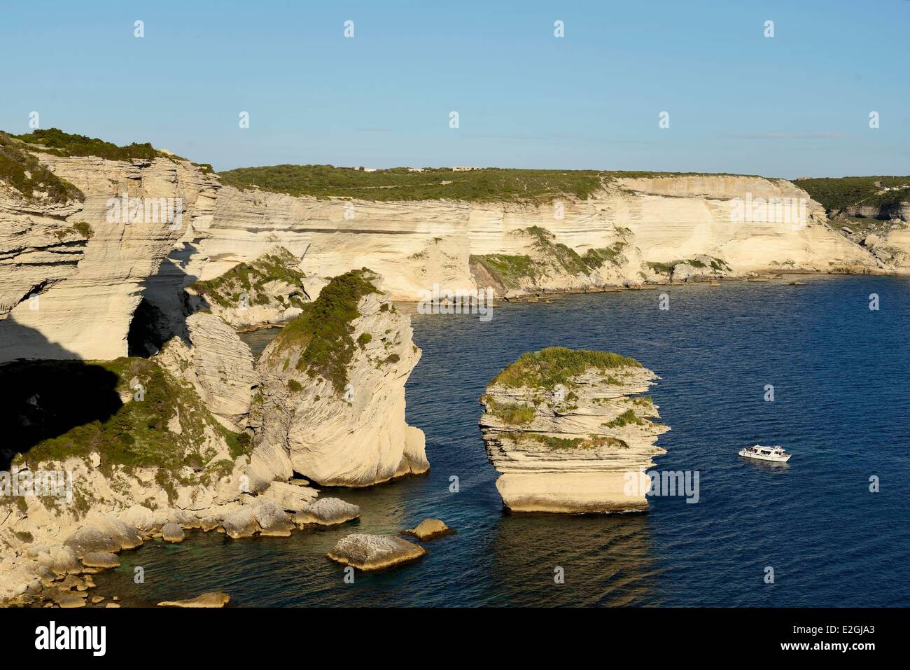 Corse du Sud Frankreich Bonifacio Klippen Grain de Sable Stockfoto