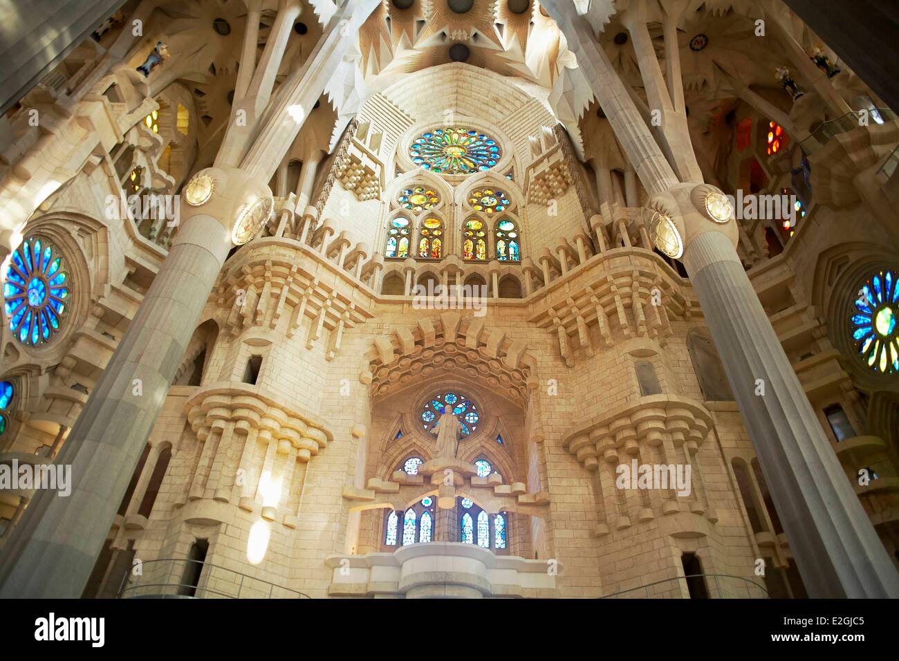 Spanien Katalonien Barcelona Sagrada Familia Kirche Antoni Gaudis MasteRM-Eiece von der UNESCO als Weltkulturerbe Stockfoto