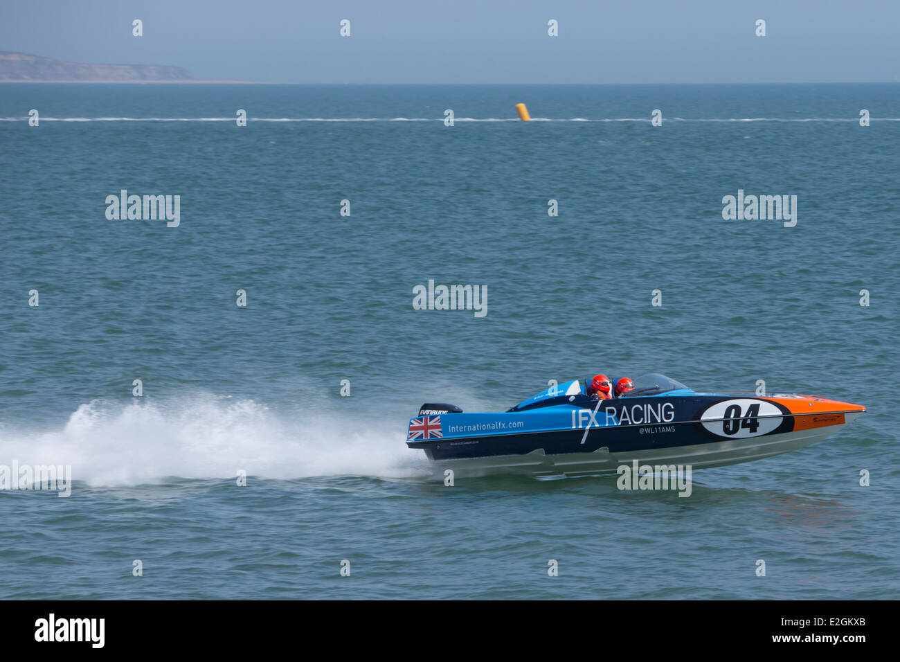 Powerboat P1 Weltmeisterschaften 2014, Strand von Bournemouth, Dorset. VEREINIGTES KÖNIGREICH. Stockfoto