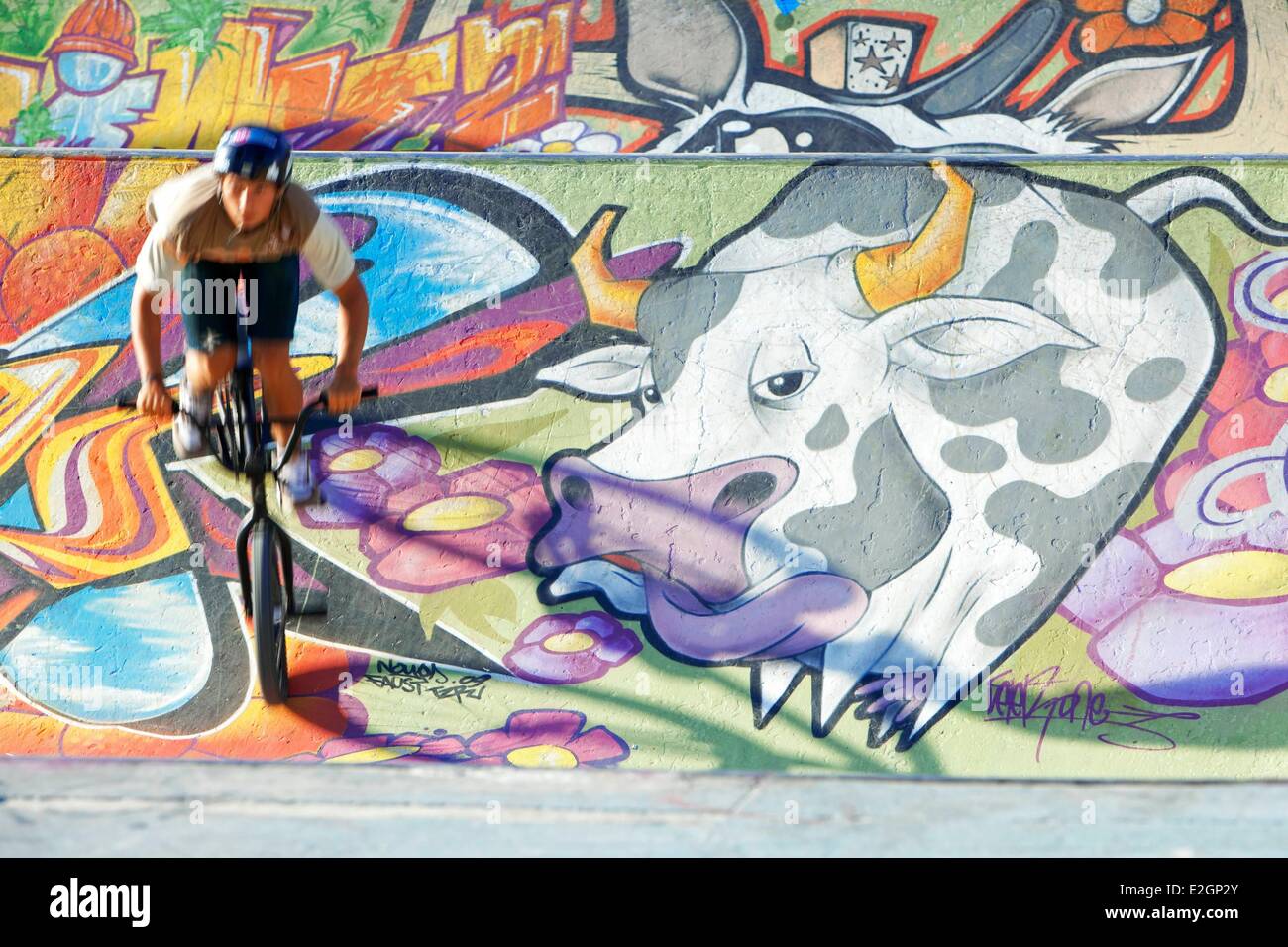 Bouches du Rhone in Frankreich Marseille 2013 Kulturhauptstadt Europas Plage Prado Bowl Skate Park Stockfoto