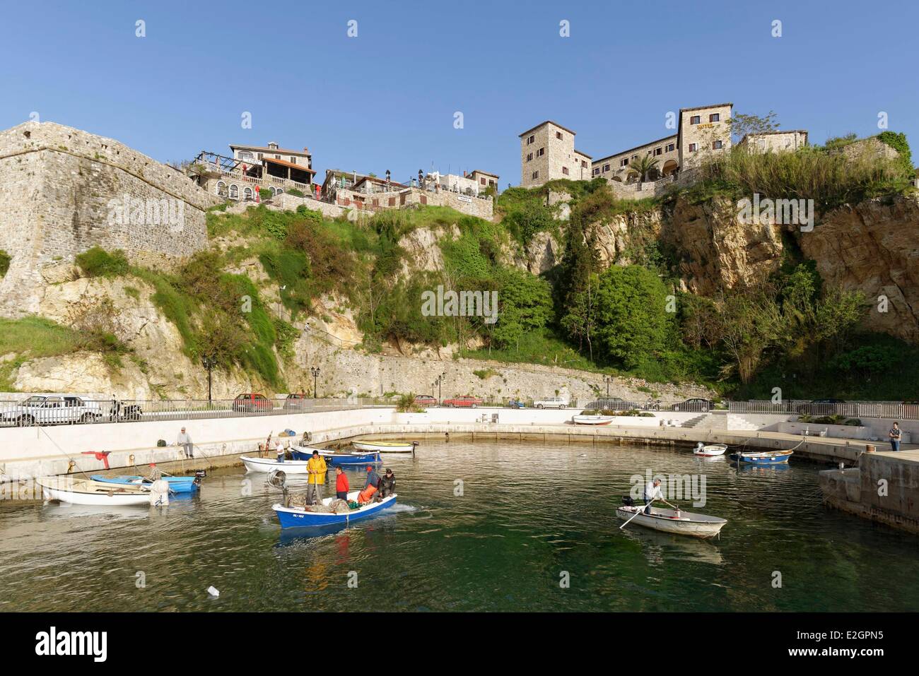 Montenegro Adria Küste Ulcinj Stadthafen Stockfoto